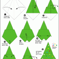 Оригами схема Елка