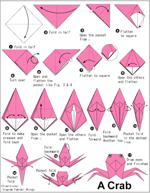 Оригами схема Краб
