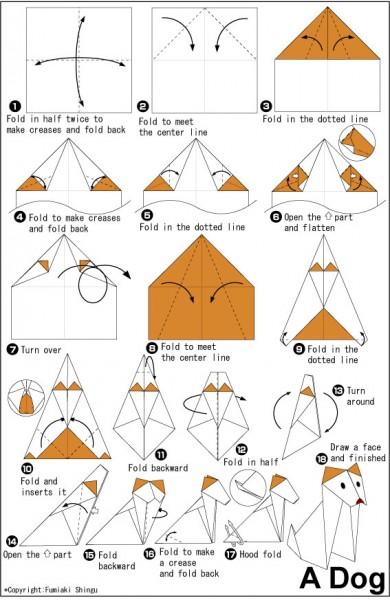 Мастер-класс оригами «собака-кусака»