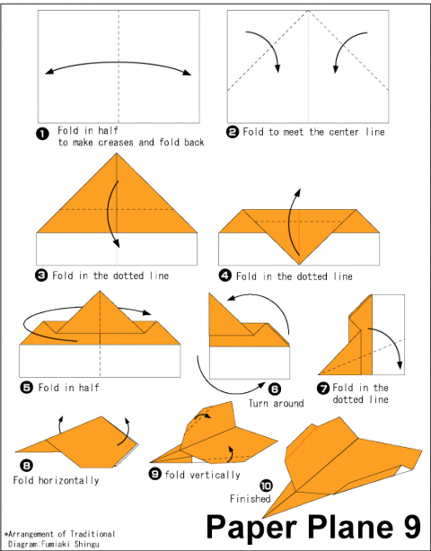Оригами схема Самолет